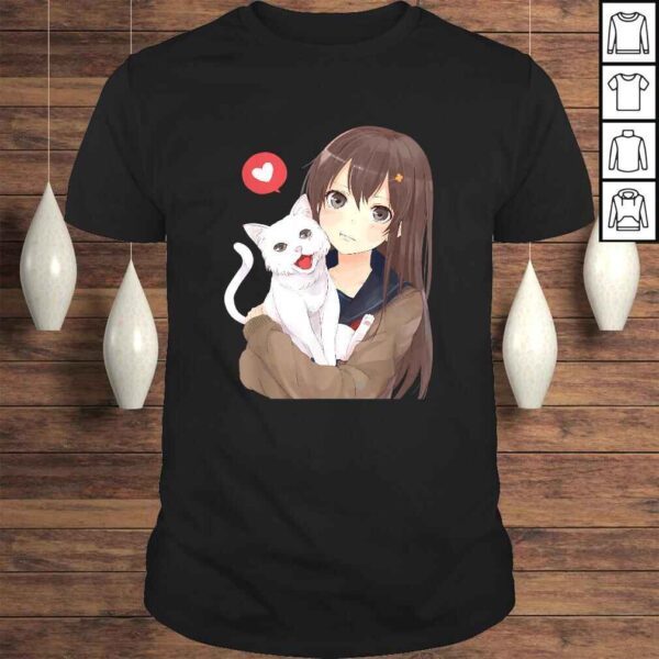 Funny Cute Anime Girl and Kitty CaTee Shirt