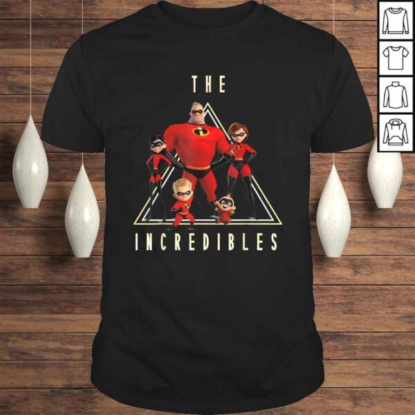 Funny Disney Pixar Incredibles Classic Family Shot Graphic V-Neck T-Shirt