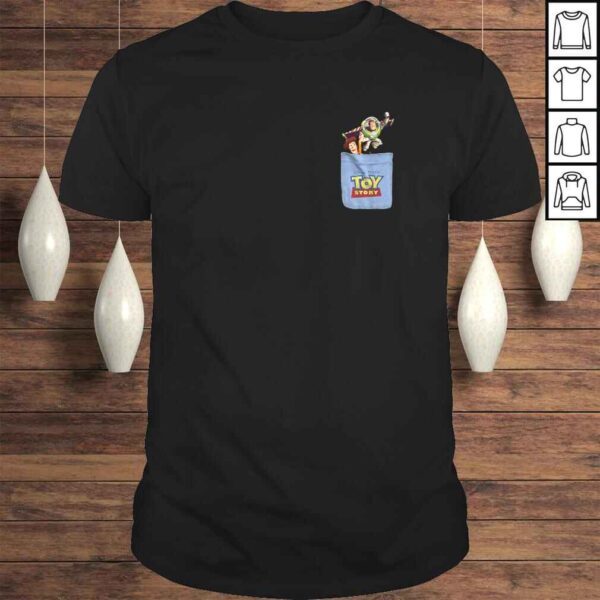 Funny Disney Pixar Toy Story Buzz and Woody Pocket TShirt Gift