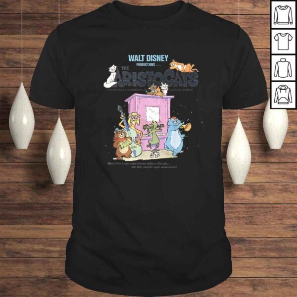 Funny Disney The Aristocats Cats Playing Piano V-Neck T-Shirt