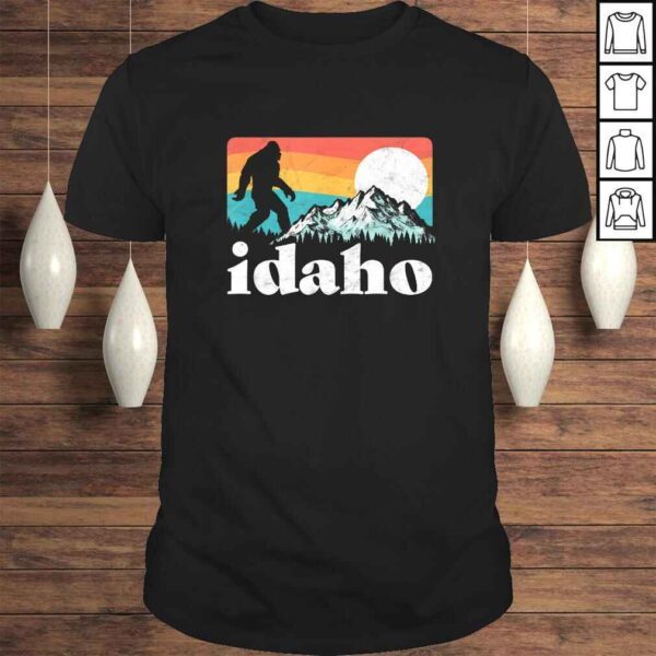 Funny Idaho Bigfoot & Retro Mountains TShirt