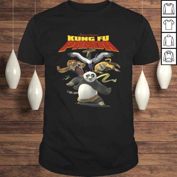 Funny Kung Fu Panda Group Shot Action Portrait Movie Logo TShirt