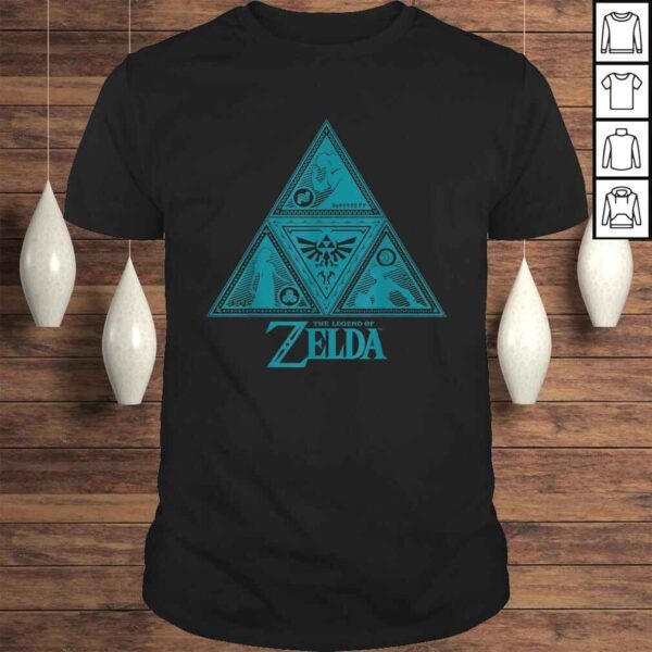 Funny Legend of Zelda Teal Triforce Symbolism Graphic Tee Shirt