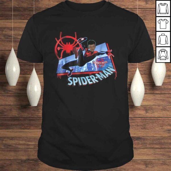 Funny Marvel Spider-Man Into the Spider-Verse Miles Kick V-Neck T-Shirt