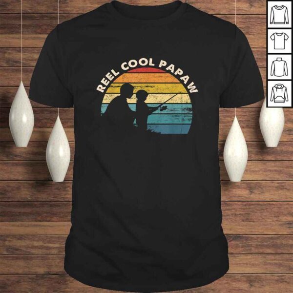 Funny Mens Vintage Reel Cool Papaw Fishing Shirt Father's Day Shirt