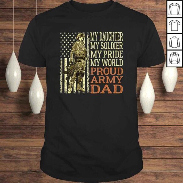 Funny My Daughter My Soldier Hero - Proud Army Dad Military Father V-Neck T-Shirt