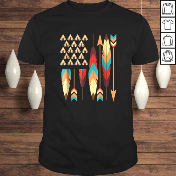 Funny Native American Pride USA Flag T-shirt