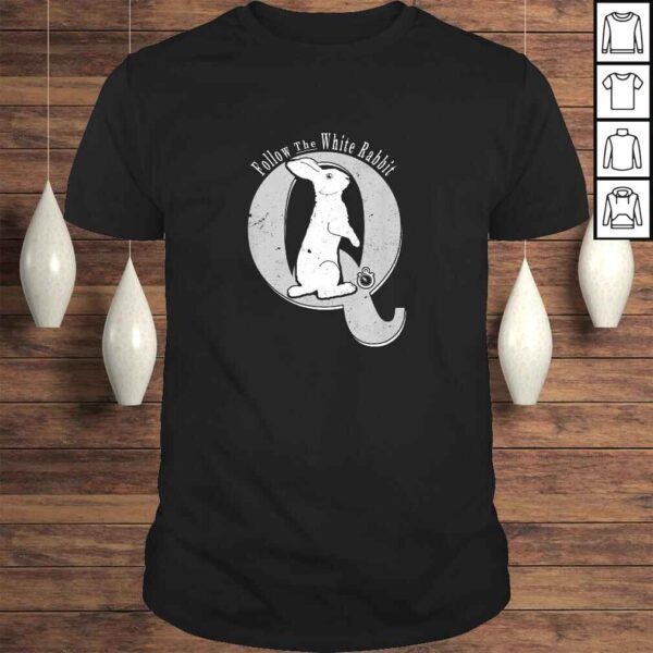 Funny Q Anon Follow The White Rabbit Pocket Watch WWG1WGA TShirt