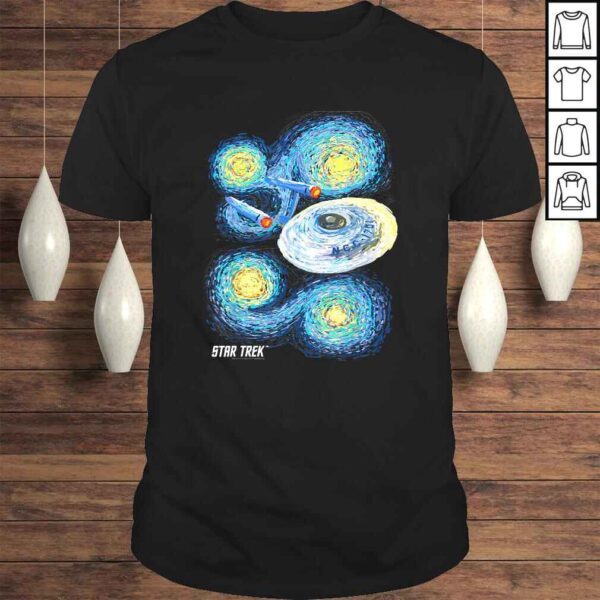 Funny Star Trek Original Series Starry Night Paint Graphic Tee T-Shirt