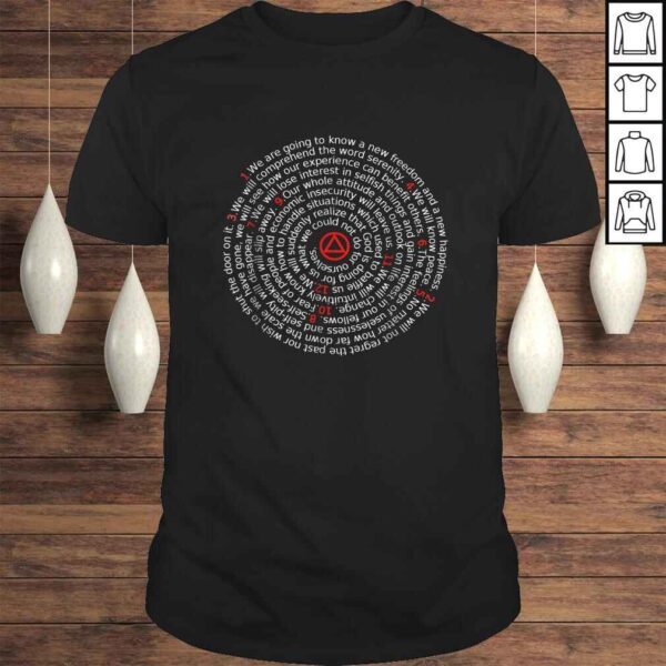 Funny 'The Twelve Promises' - AA 12 Step Recovery Spiral Tee Shirt