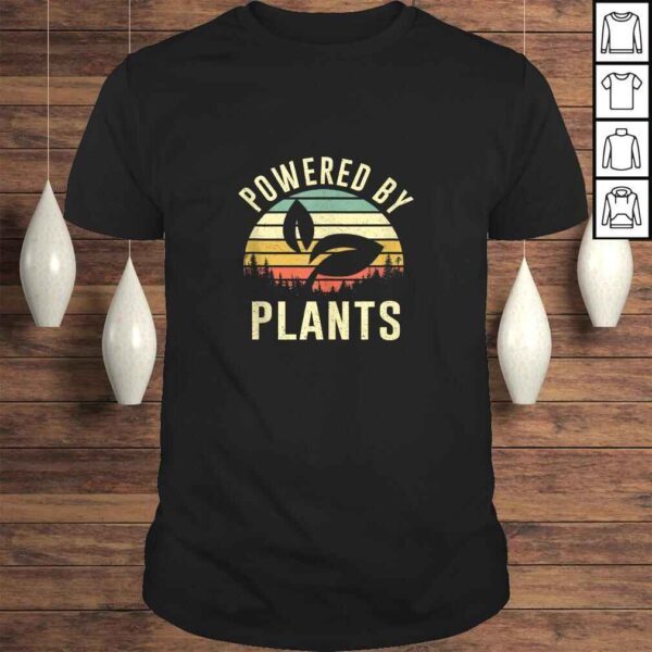 Funny Vintage Powered By Plants Shirt Vegan Vegetarian Shirt