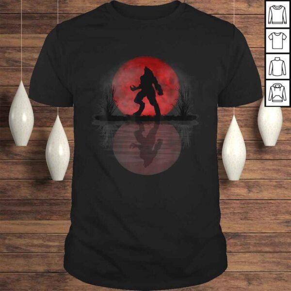 Funny Werewolf Under A Full Blood Moon Howling V-Neck T-Shirt