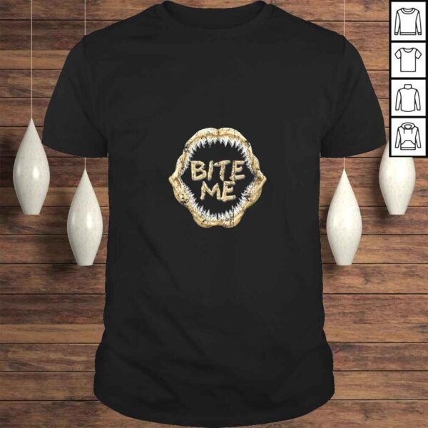 Funny Womens Bite Me Shark Teeth Cool Funny TShirt Gift