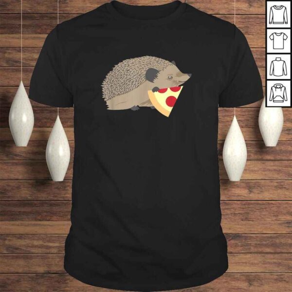 Hedgehog Holding Pizza Funny Cute Animal Foodie TShirt