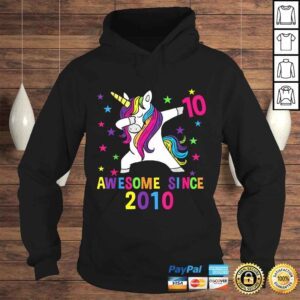 Hoodie 10th Birthday Dabbing Unicorn Awesome Since 2010 Party Tee TShirt