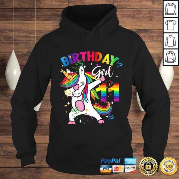 11 Year Old Kid 11th Birthday Gift Dabbing Unicorn T-shirt - Image 4