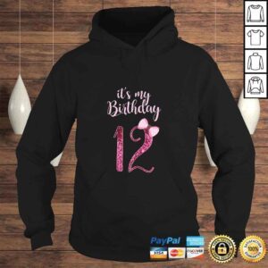 Hoodie 12th Birthday Girl Shirt Cute 12 Years Old Bday Party Gift