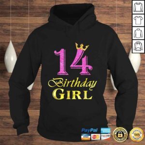 Hoodie 14 Birthday Girl Princess Shirt 14 Years Old 14th Birthday Tshirt