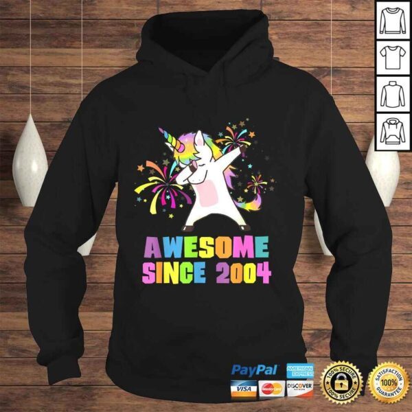 16 Years Old 16th Birthday Awesome Since 2004 Unicorn Tee Shirt - Image 4