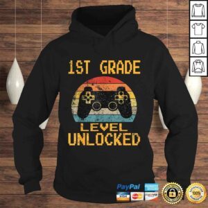 Hoodie 1st Grade Level Unlocked Gamer First Day Of School Boys Tee Shirt