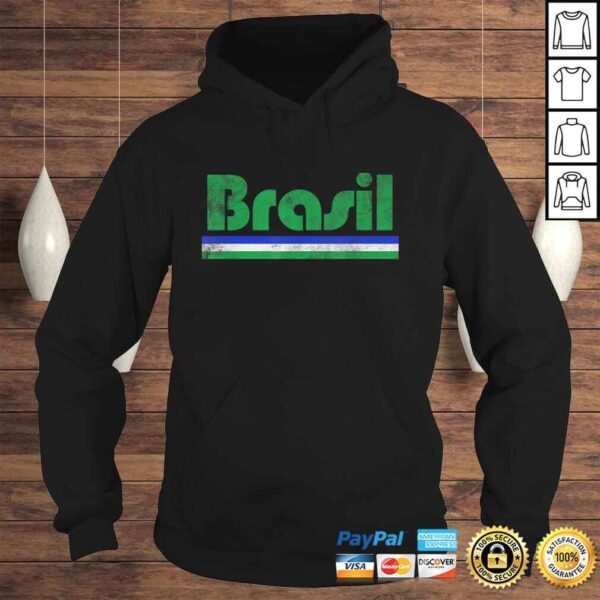 2020 Brasil Brazil Fan Retro Vintage Flag TShirt - Image 4