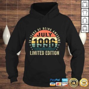 Hoodie 24 Years Old Gifts July 1996 Limited Edition 24th Birthday VNeck TShirt