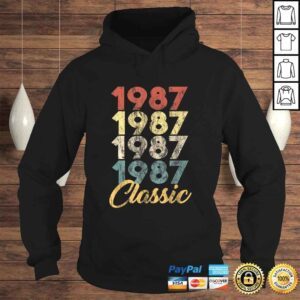 Hoodie 33th Birthday Born in 1987 Retro Birthday Tee Shirt