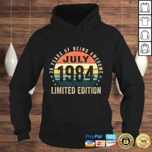 Hoodie 36 Years Old Gifts July 1984 Limited Edition 36th Birthday TShirt