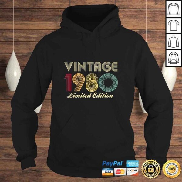 40th Birthday Gift 1980 Vintage Limited Edition 40 Years Old TShirt - Image 4