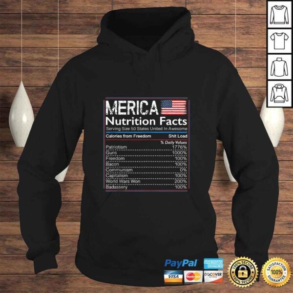 4th of July Proud American Shirt Merica Nutrition Facts TShirt - Image 4