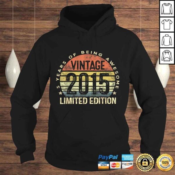 5 Year Old Gifts Vintage 2015 Limited Edition 5th Birthday Shirt - Image 4