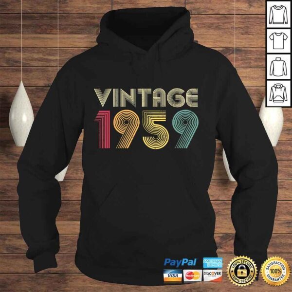 61st Birthday Gifts 1959 61 Years Old Retro Vintage Gift TShirt - Image 4