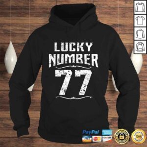 Hoodie 77th Birthday Gifts Lucky Number 77 Years Old Shirt Awesome