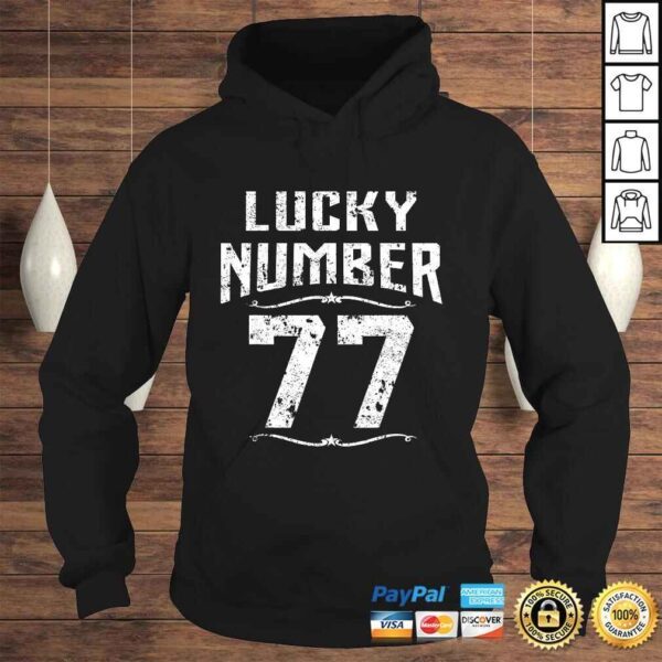 77th Birthday Gifts Lucky Number 77 Years Old Shirt Awesome - Image 4