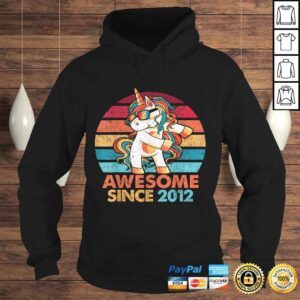 Hoodie 7th Birthday Shirt Awesome Since 2012 Unicorn Flossing Shirt