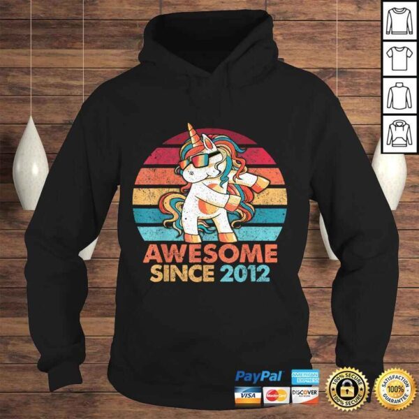 7th Birthday Shirt Awesome Since 2012 Unicorn Flossing Shirt - Image 4