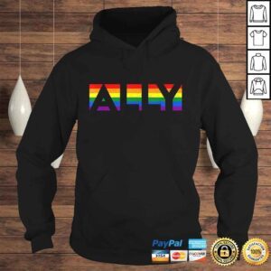 Hoodie ALLY LGBTQ Rainbow Pride Flag Lesbian Gay Vintage Gift Top