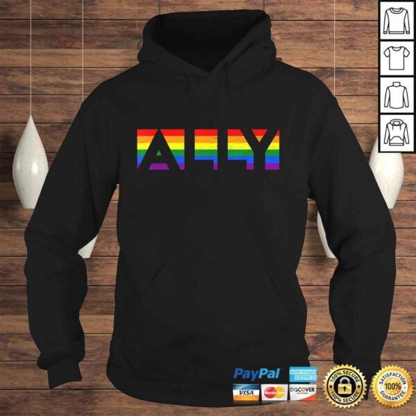 ALLY LGBTQ Rainbow Pride Flag Lesbian Gay Vintage Gift Top - Image 4