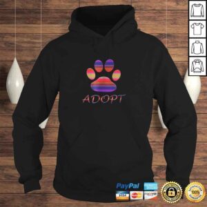 Hoodie Adopt Animals Rescue Dog Shirt Paw Print Colorful Design