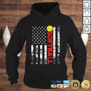 Hoodie American Flag Softball Team Shirt