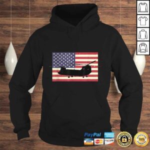 Hoodie American USA Flag Chinook Helicopter Army Military PiloTShirt Gift