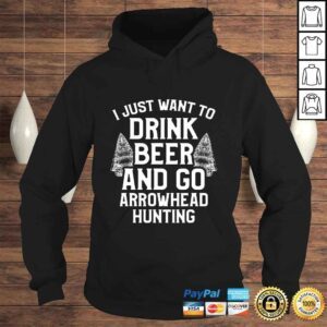 Hoodie Arrowhead Hunting Collector Drink Beer Artifacts Hunter TShirt