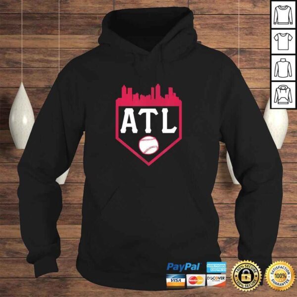 Atlanta Baseball ATL Vintage Home Plate Skyline Brave T-shirt - Image 4