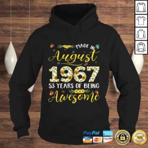 Hoodie August 1967 53 Years Old 53rd Birthday Gift Cute Sunflowers TShirt