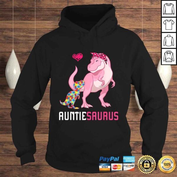 Auntiesaurus Autism Awareness Shirt Auntie Saurus Family G - Image 4