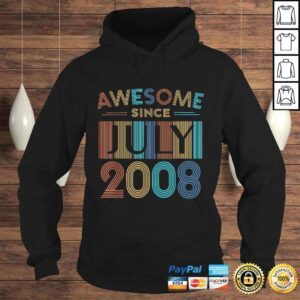 Hoodie Awesome Since July 2008 12th Birthday 12 Year Old Shirt