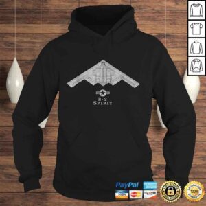 Hoodie B2 Spirit Stealth Bomber Tech Drawing Military Airplane Tee