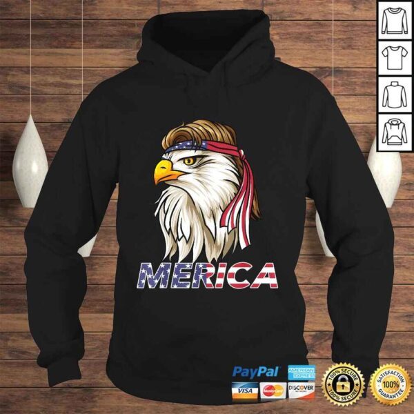 Bald Eagle Shirt American Sunglasses Mullet USA 4th of July TShirt - Image 4