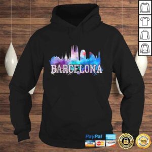 Hoodie Barcelona Shirt Skyline Watercolor Art Souvenir Gift