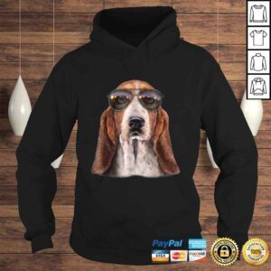 Hoodie Basset Hound Dog Wearing Swag Aviator Sunglass Tee TShirt